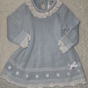 Max Studio Light Blue and White Kids Formal Dress